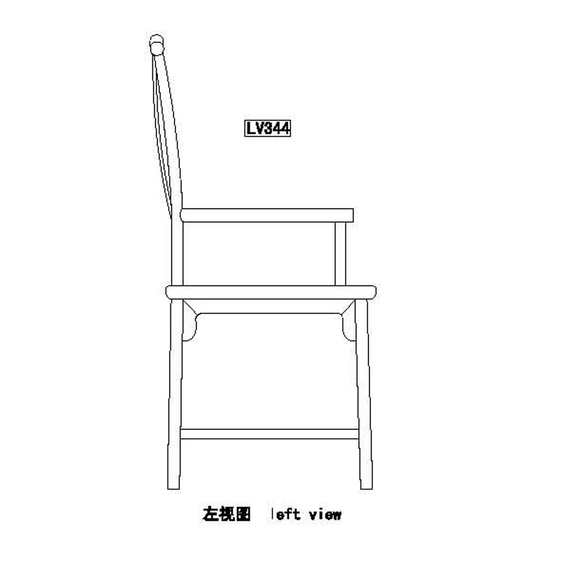 明式牡丹紋四出頭官帽椅