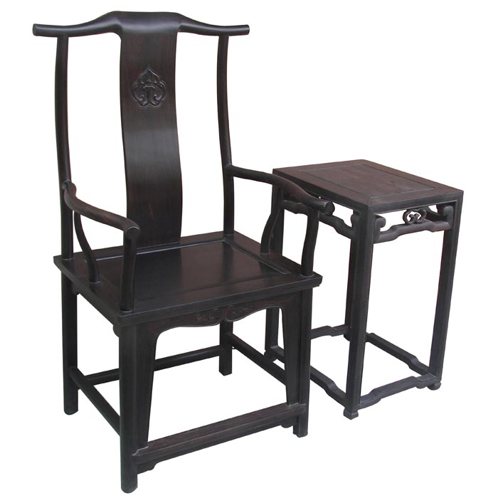 Obibi Ebony Chinese Ming official hat armchair (Three-piece)