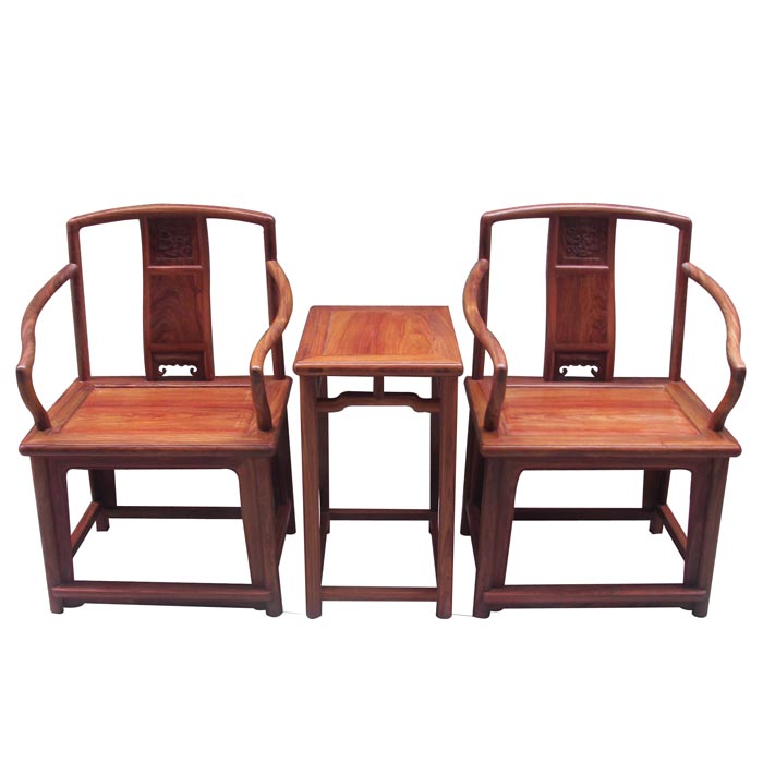 Obibi Rosewood Ming dynasty southern official hat armchair(Three-piece)