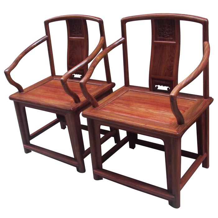 Obibi Rosewood Ming dynasty southern official hat armchair(Two-piece)