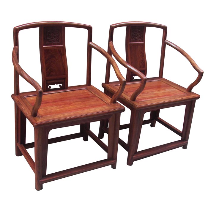 Obibi Rosewood Ming dynasty southern official hat armchair(Two-piece)