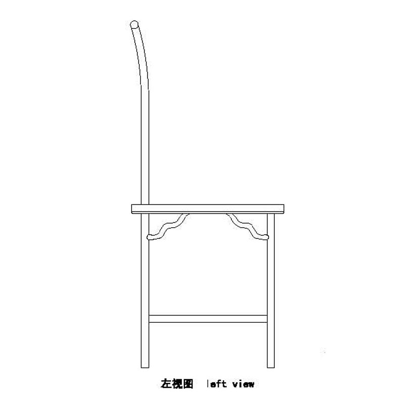 明末背板开透光靠背椅