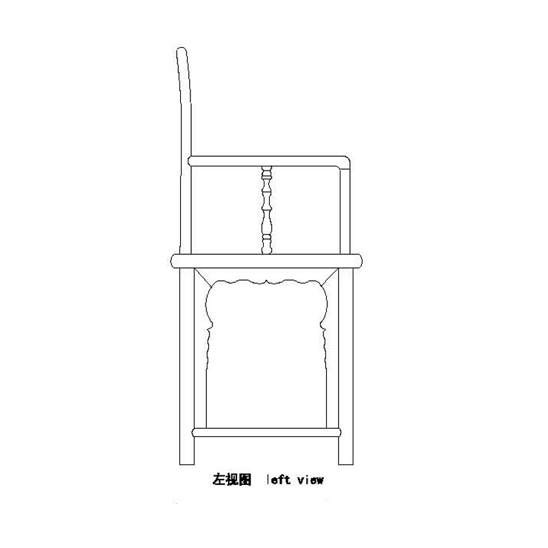 清式卷草纹官帽椅