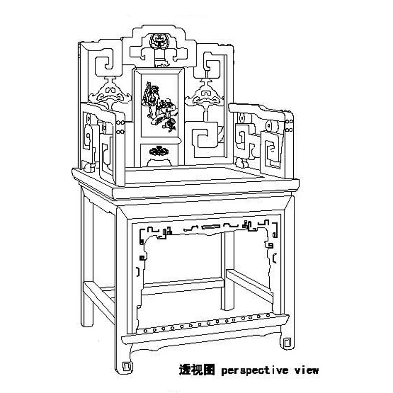 清式太白酒仙纹太师椅