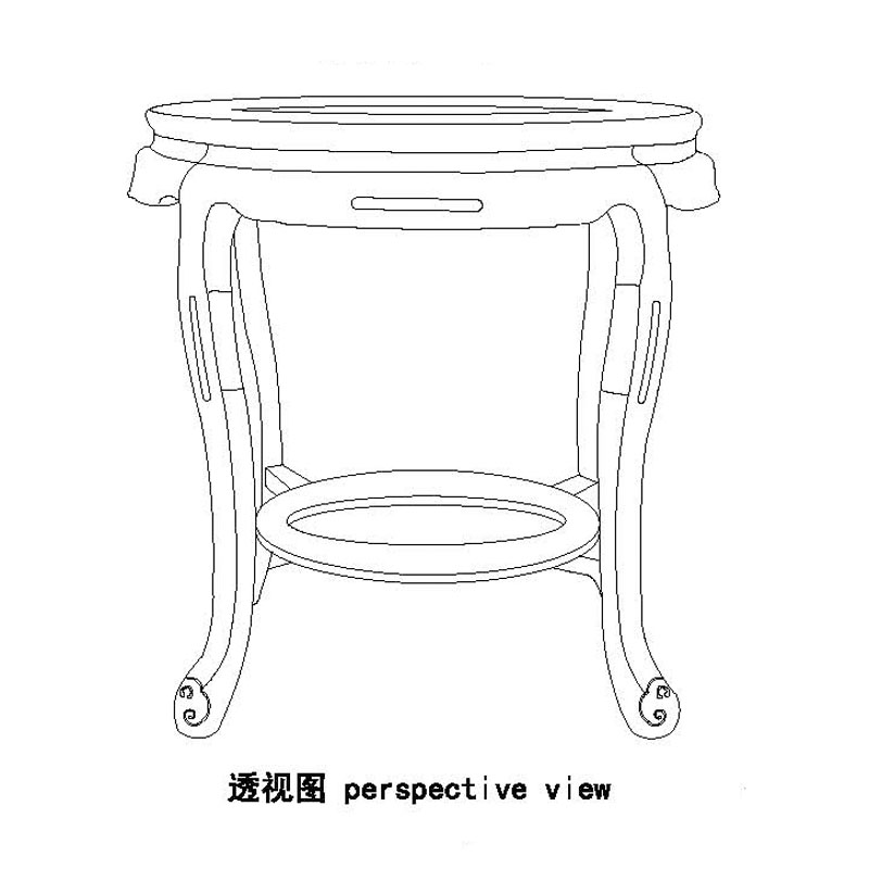 清式大理石面圓桌