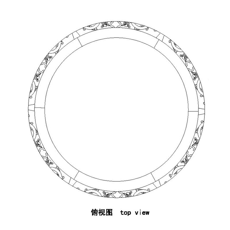 Obibi 清式六足灵芝纹圆桌