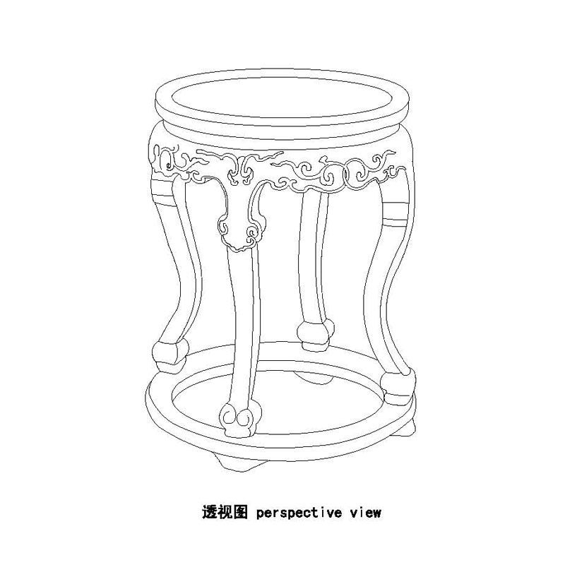 Rosewood Ming dynasty incense stand with continuous floor stretchers and ruyi pattern