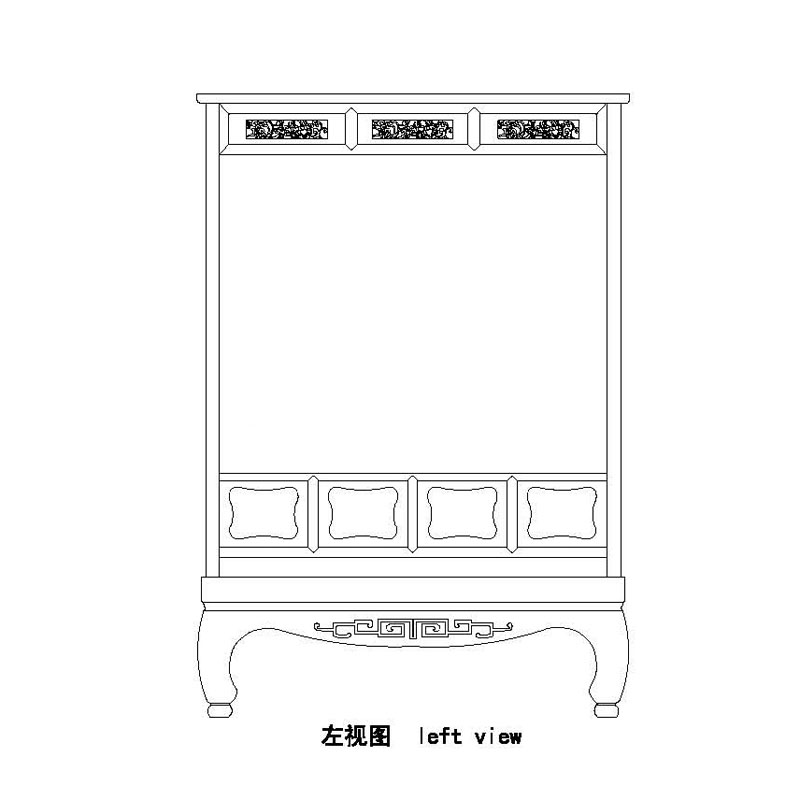 清式门围螭纹六柱架子床