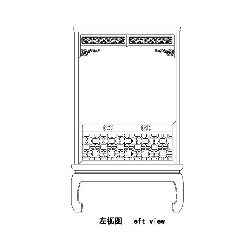 清式横眉缠枝纹四柱架子床