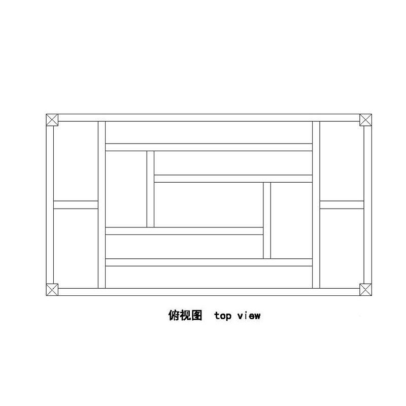 清式骨牙嵌门围山水纹四柱架子床