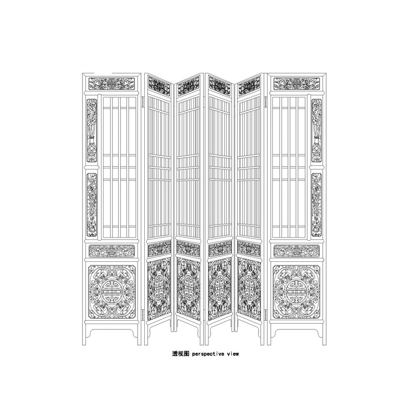 Obibi Rosewood Qing screen with dragon design carving