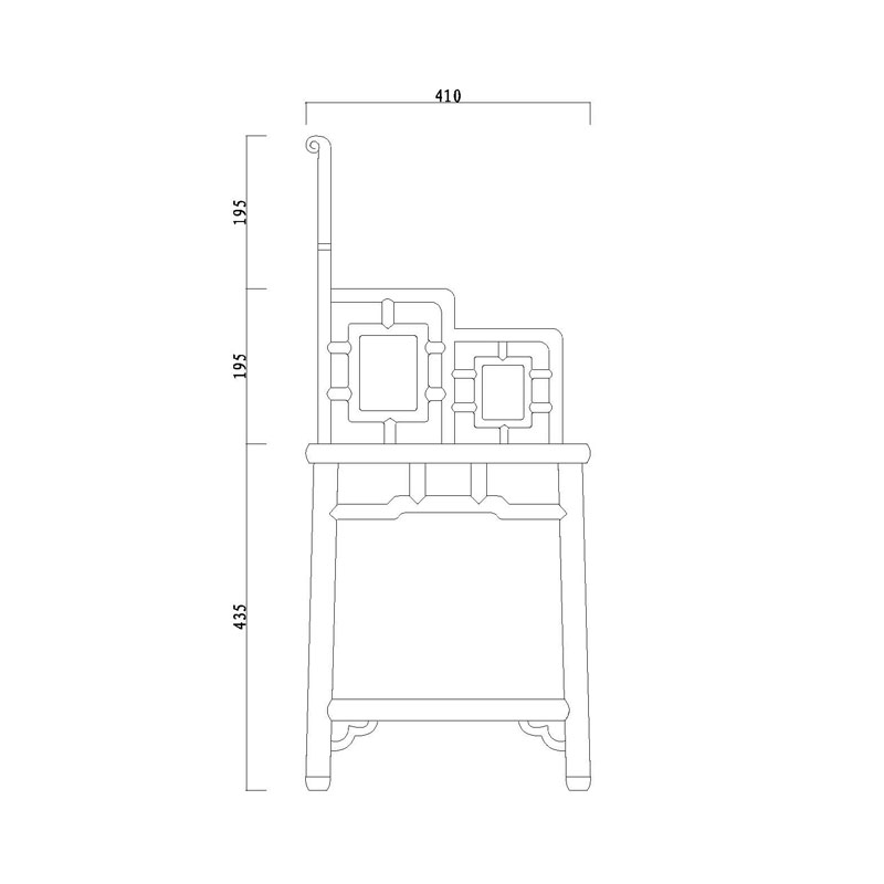 Obibi Qing style armchair book of seven screens