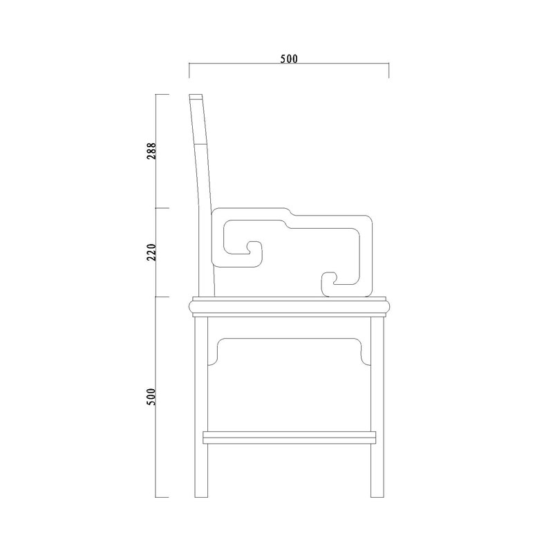 Obibi Rosewood Qing armchair with screen back and marble inlay