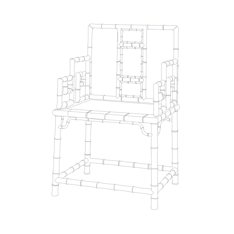 Rosewood Qing Qianling period bamboo-shaped armchair