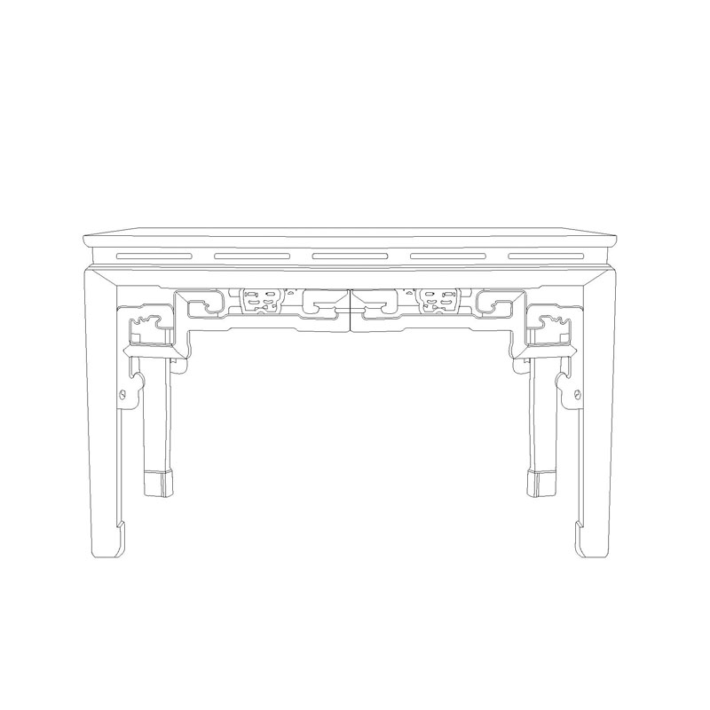 Rosewood Late Qing altar with rectangular spiral pattern