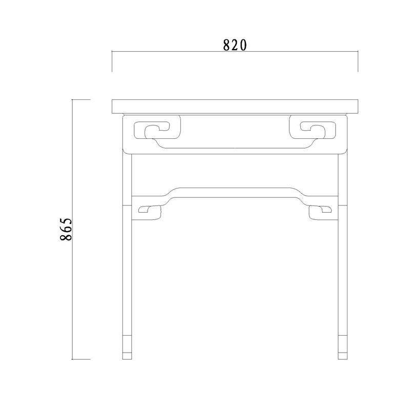 Rosewood Qing bamboo recessed-leg painting table