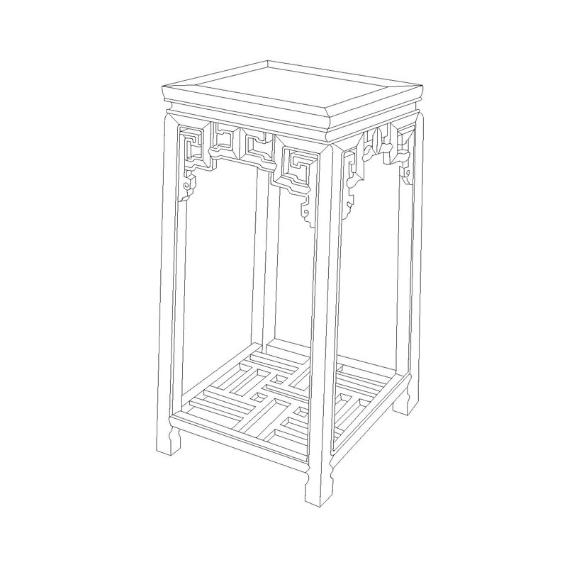 Rosewood Qing flower stand