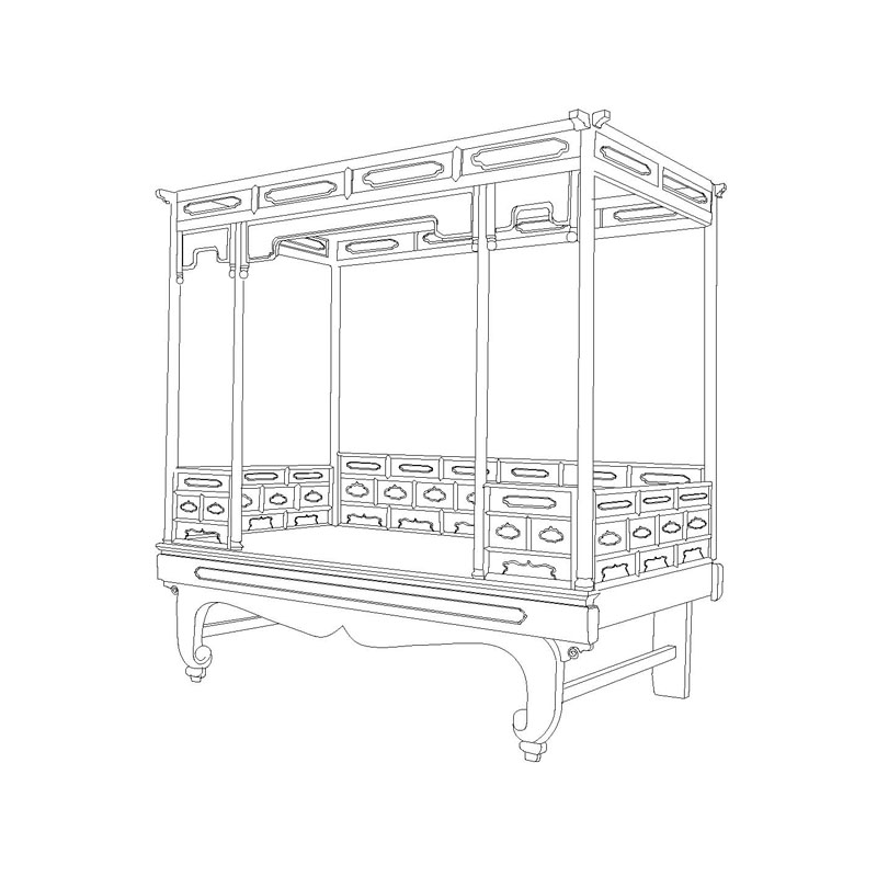 Rosewood Qing canopy bed