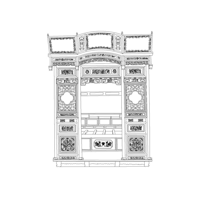 Rosewood Qing canopy bed