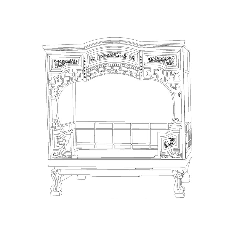 Rosewood Qing canopy bed