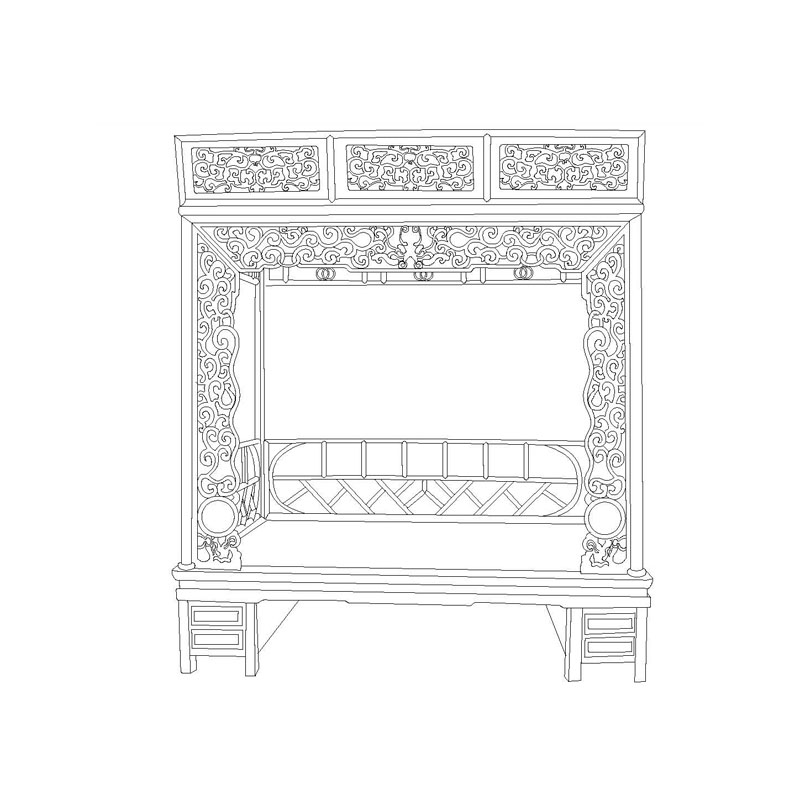 Obibi Rosewood Ming dynasty canopy bed