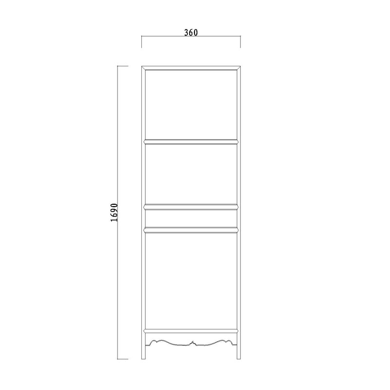 Rosewood Mid Qing display cabinet with relief carving of flower pattern