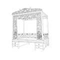 Rosewood Qing canopy bed